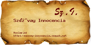 Szávay Innocencia névjegykártya
